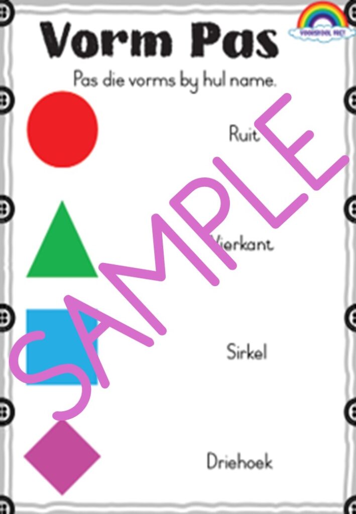 2D Vorms Werkboek – Skool Pret