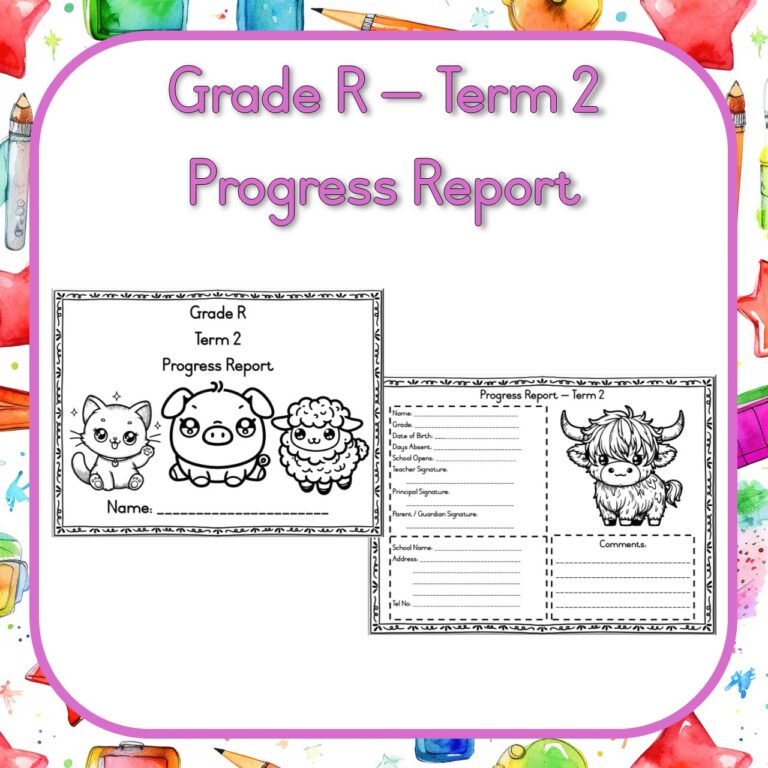 Grade R – Term 2 – Progress Report – Skool Pret