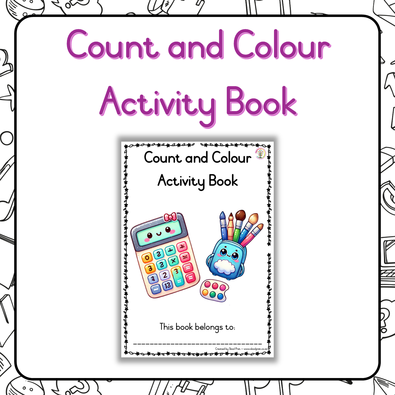Count and Colour Activity Book – Skool Pret